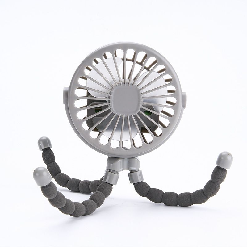 Portable fan with flexible arm on a white background