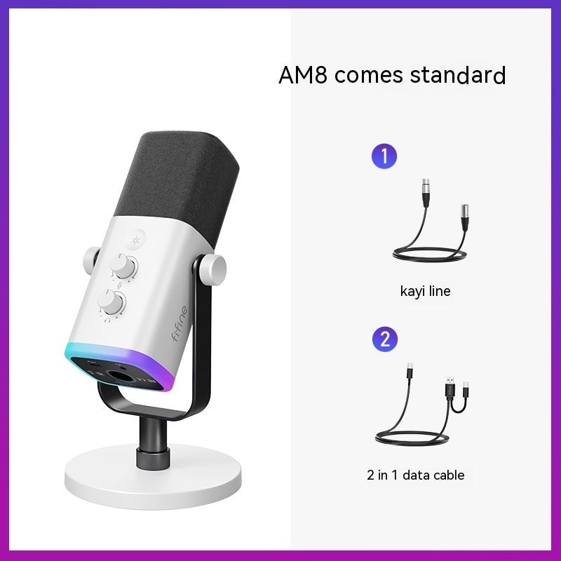 Microphone with accessories on a white background