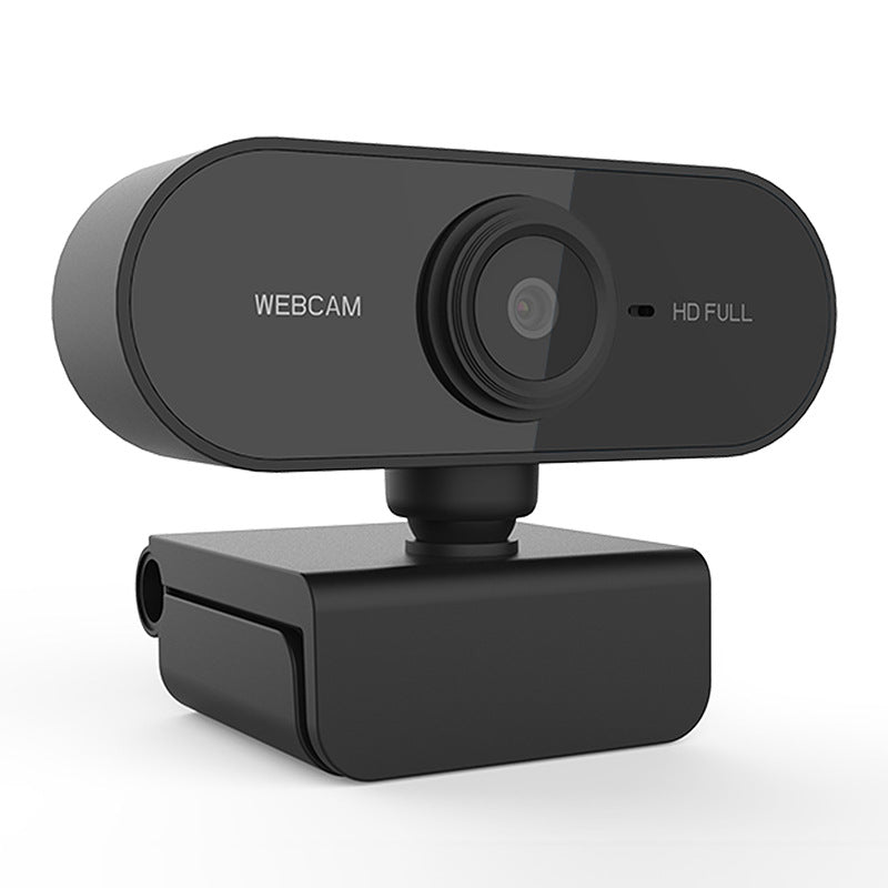 Black webcam on a white background