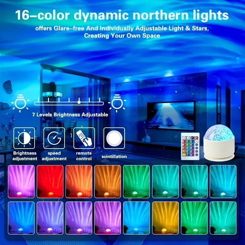 HOMEFISH Aurora Glow Projector Light Bar Midnight Halo Party Atmosphere Night Light for Christmas Halloween Gift Decoration