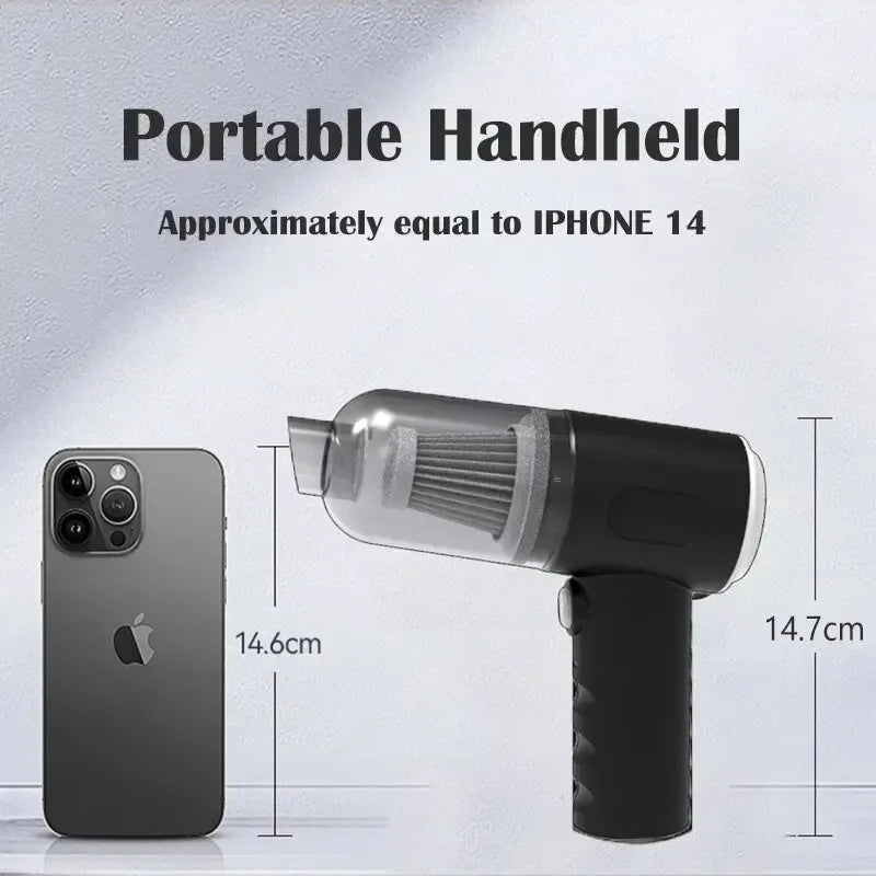 9000Pa Portable Wireless Car Vacuum Cleaner USB Charging 1200mAh Mini Wet and Dry Household Cleaning Appliance