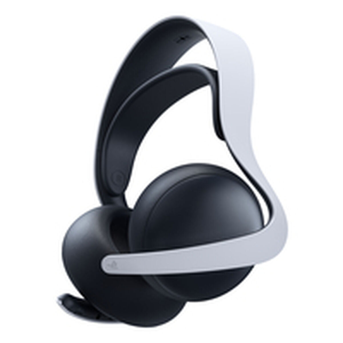 Black and gray gaming headset on a white background