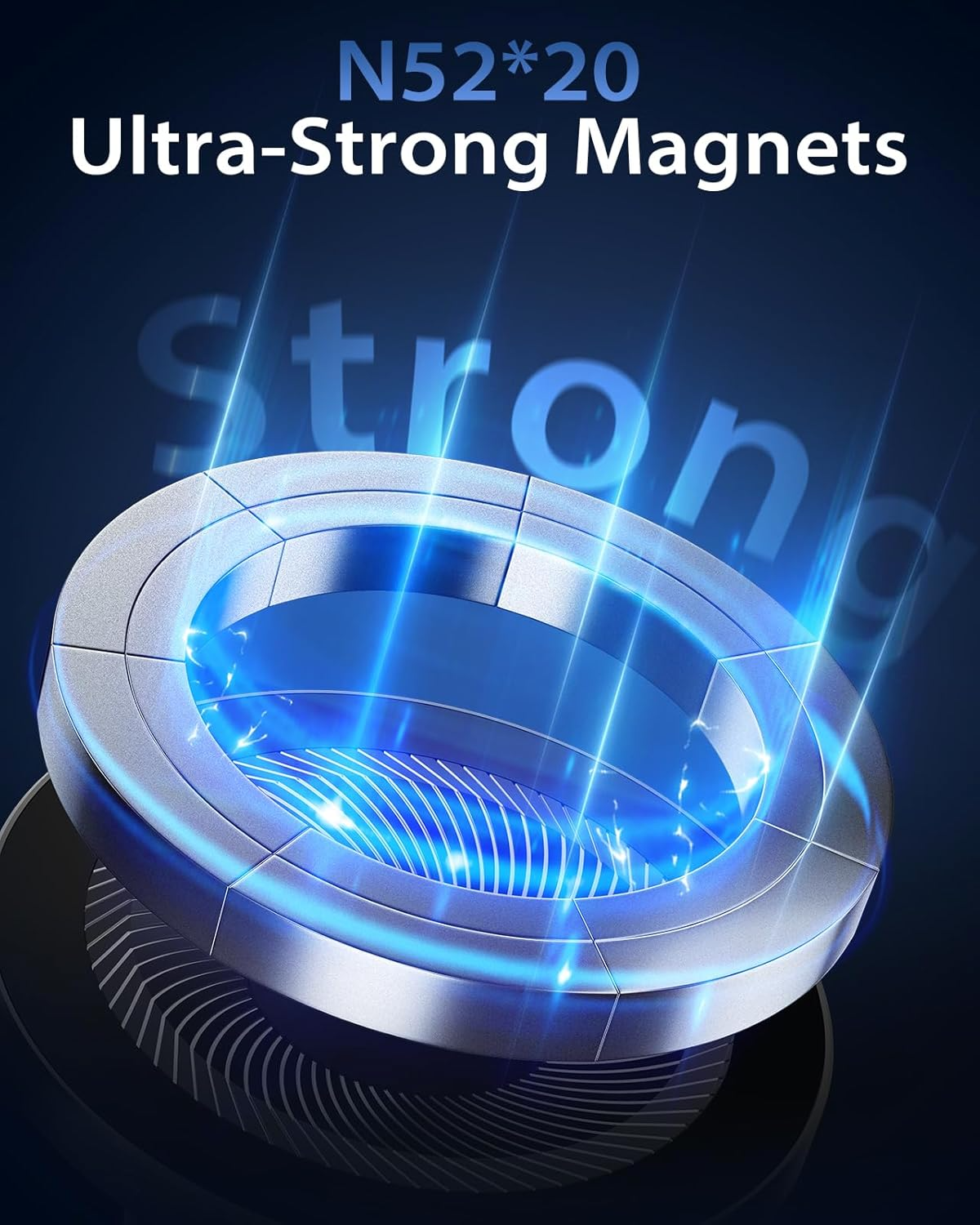 Strong Magnetic Car Phone Mount with 360° Rotation for Air Vent and Dashboard