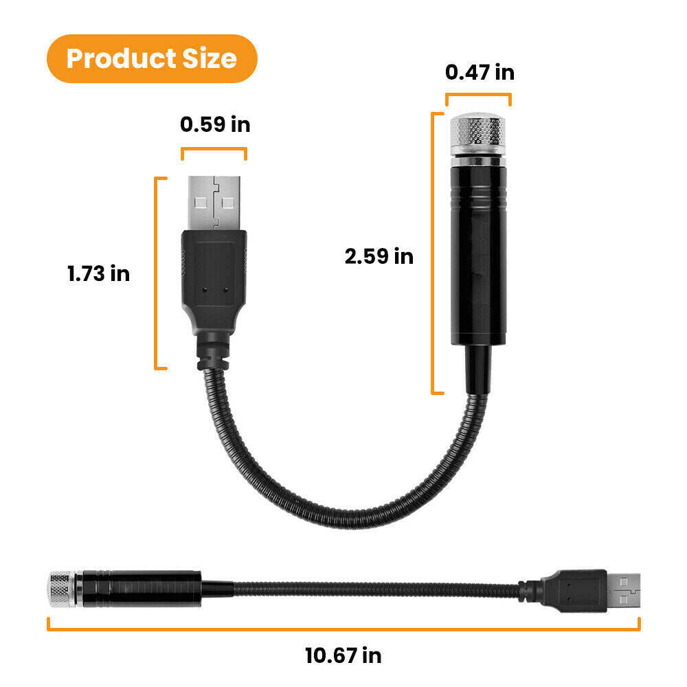 Measurement chart of a USB cable with labeled dimensions on a white background