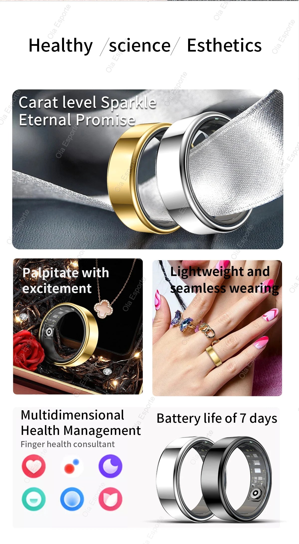 Advertisement for a health and wellness device with text and images of the product.