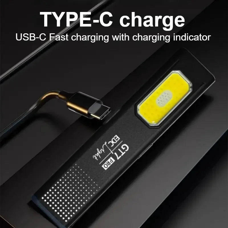 USB-C charging cable with charging indicator on a black background