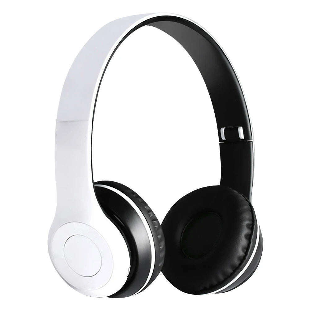 White and black headphones on a white background