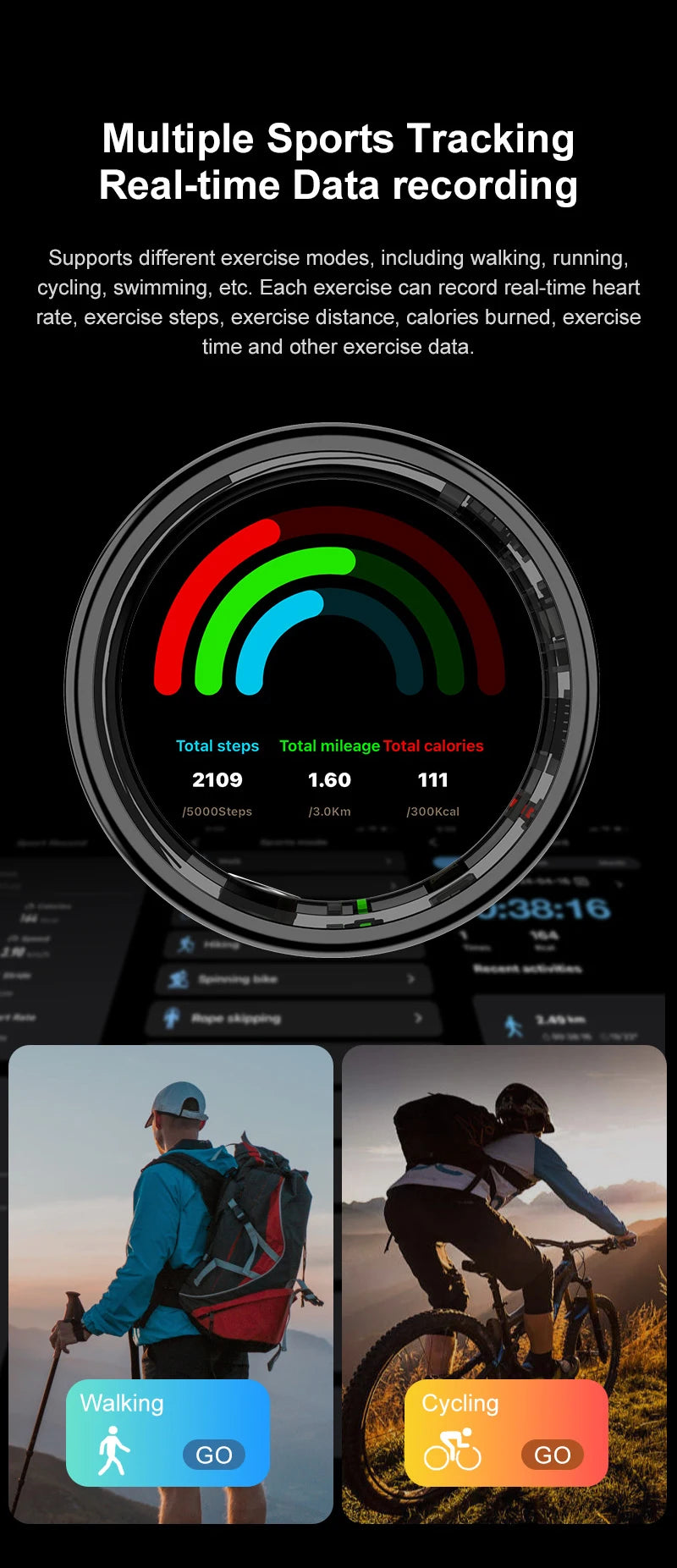 Smartwatch with sports tracking features on a dark background