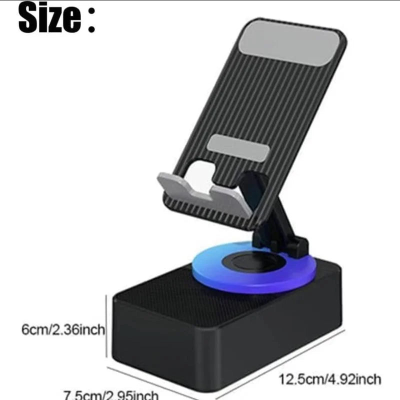 Phone holder with dimensions labeled on a white background