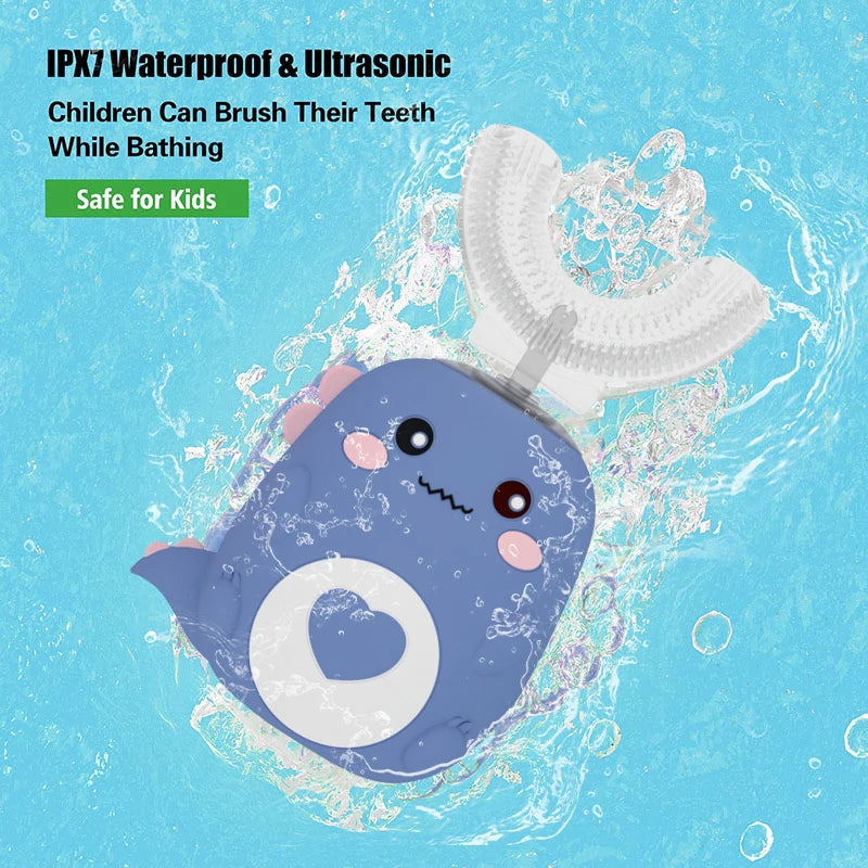 cute whale toothbrush with stats in the corner