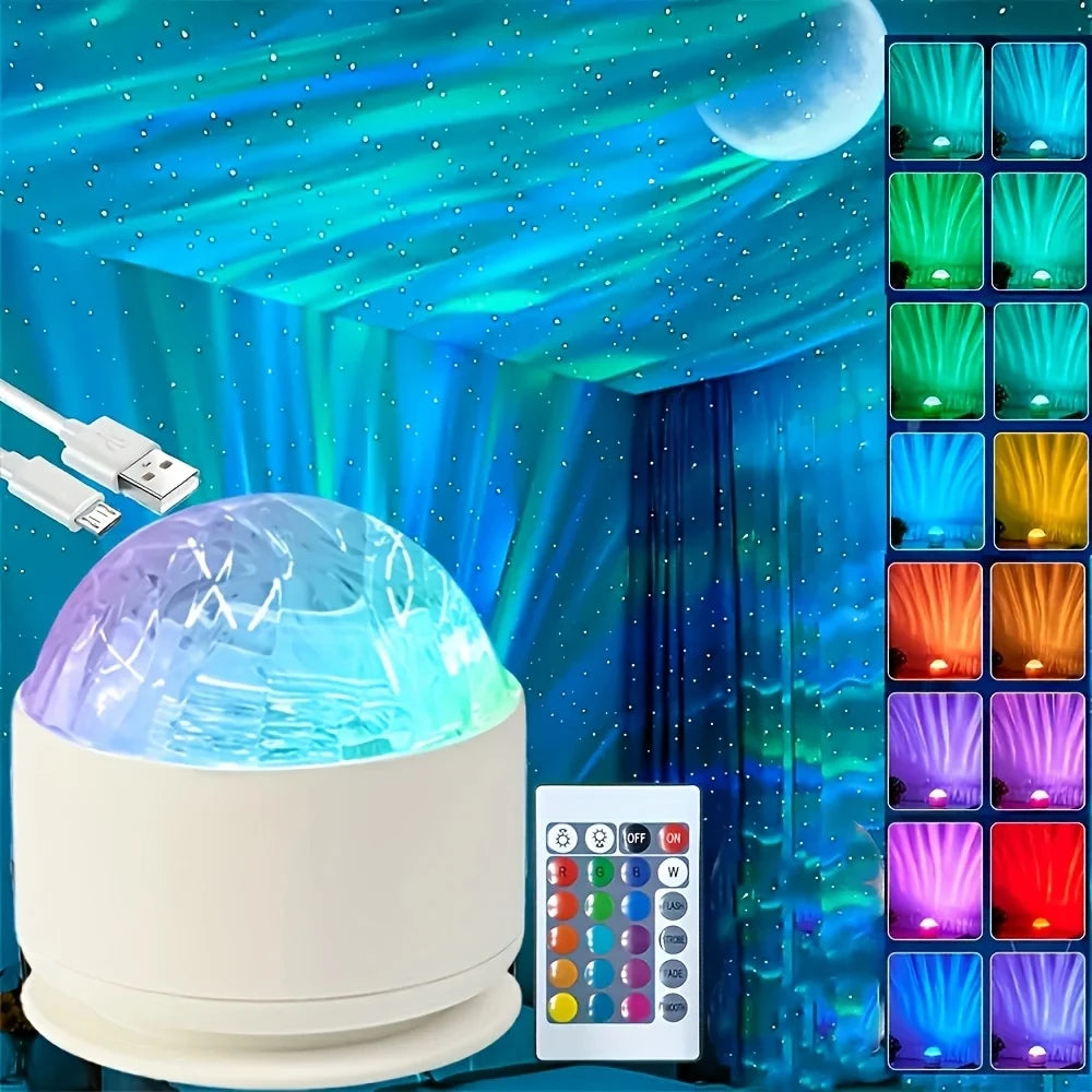 HOMEFISH Aurora Glow Projector Light Bar Midnight Halo Party Atmosphere Night Light for Christmas Halloween Gift Decoration