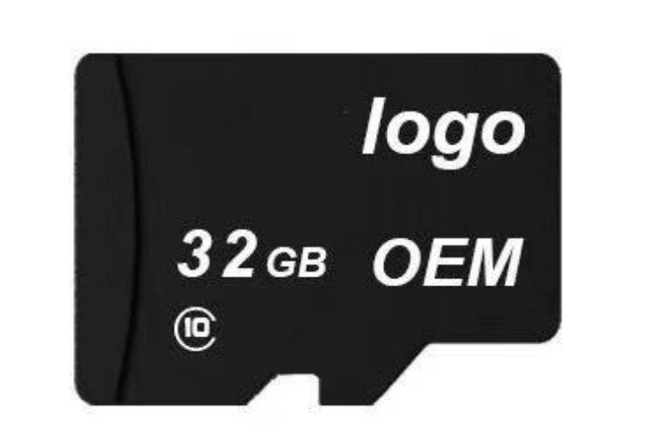 32GB microSD card with 'logo' and 'OEM' text on a black background