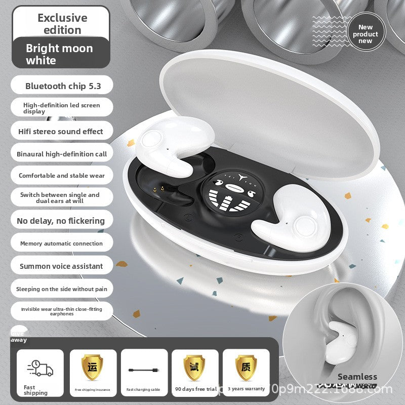 White wireless earbuds with charging case on a gray background