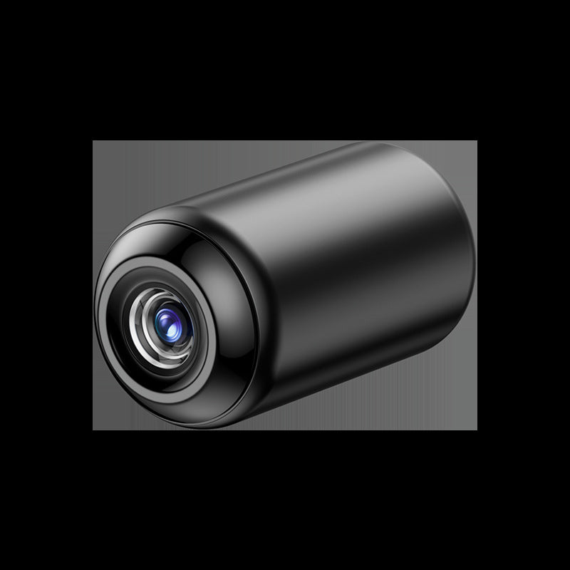Black camera lens on a transparent background